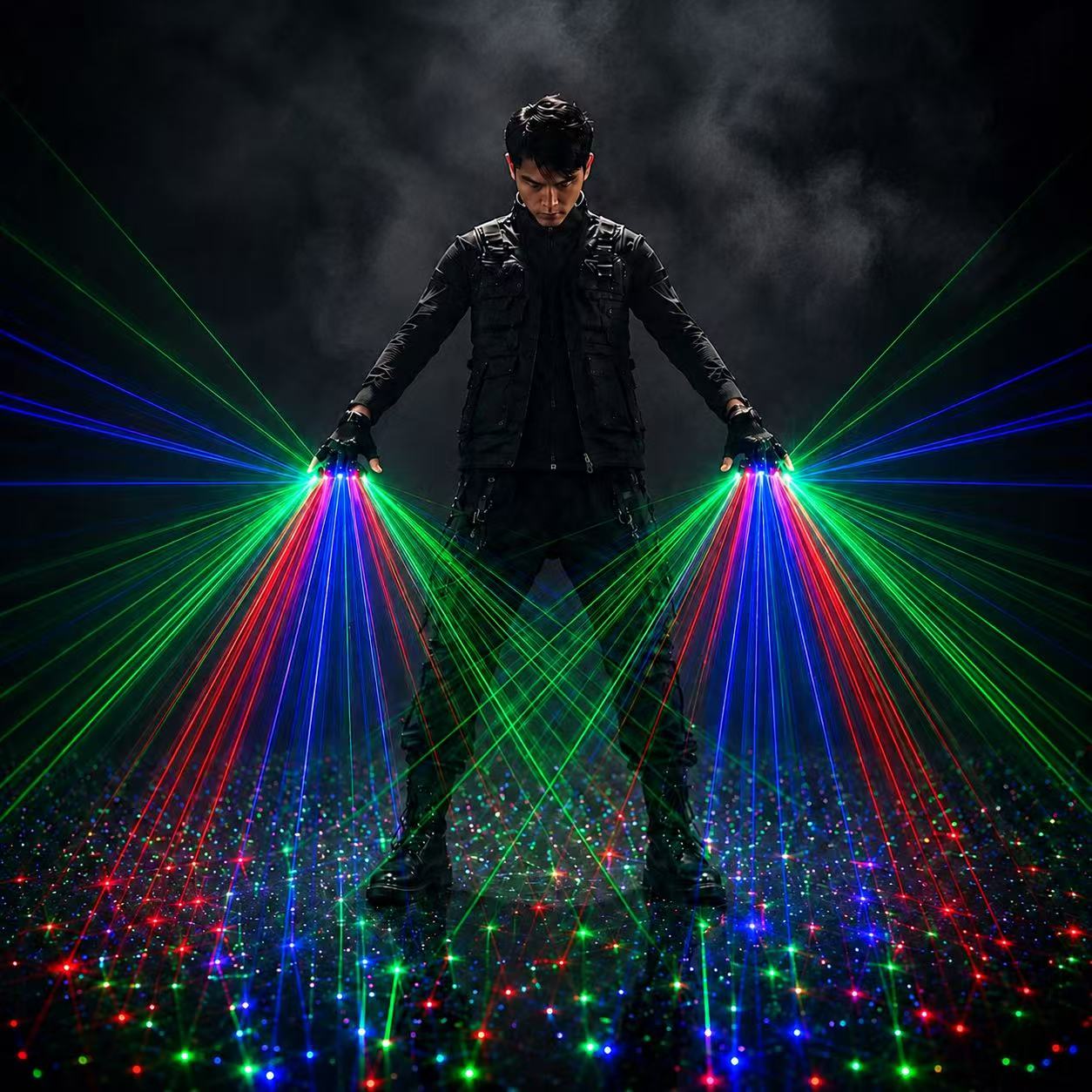 Event Party Dj - Rękawice laserowe RGB z możliwością ładowania,