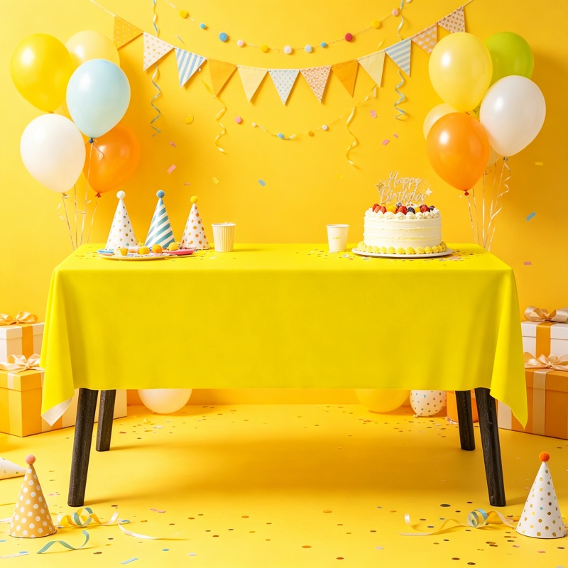 Żółty Zestaw Obrusów i Serwete – Table Cloth Disposable recenzja i cena